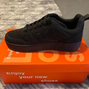 Black Rhinestones Athletic Sneakers